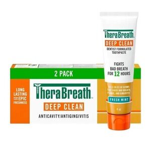 TheraBreath - Deep Clean Toothpaste (4 oz 2 Pack) - Fresh Mint